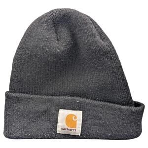 Carhartt Hat Cap Beanie One Size Black Knit Acrylic Workwear Patch Mens Canada